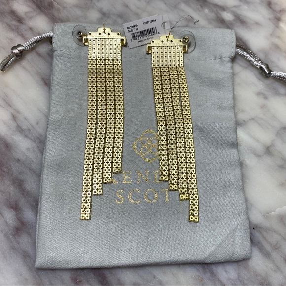 NWT Kendra Scott Olympia Earrings in Gold - Picture 4 of 7
